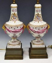 (2) PORCELAIN VASIFORM HERALDI