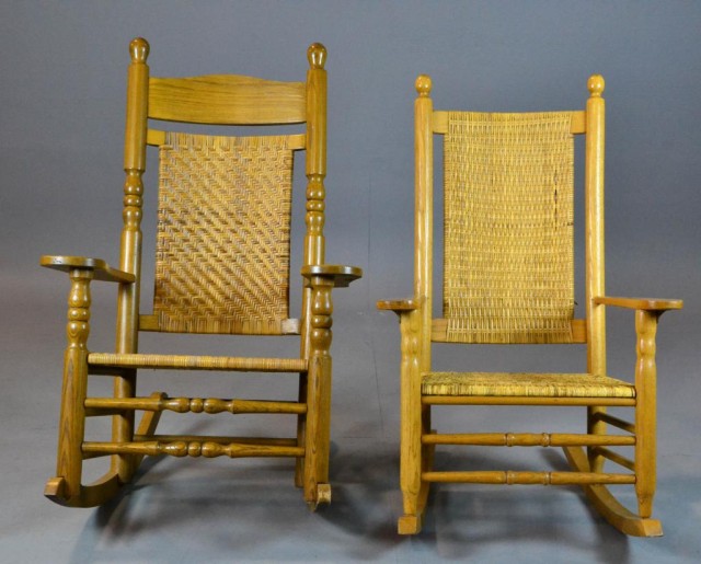 (2). Porch Rocking ChairsTwo oak