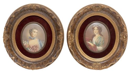 (2) PORTRAIT MINIATURES MADAME DE
