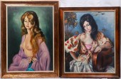 (2) Portrait paintings of youn