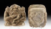 2 POTTERY FIGURES OF DEITIES -