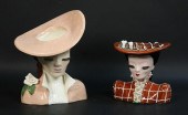 2 POTTERY HEAD VASES BETTY LOU