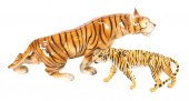 2 POTTERY TIGERS: ROYAL DUX &