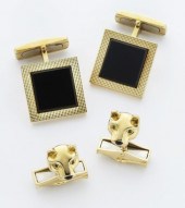 (2) Pr. 18K cuff links (1) by