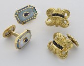 (2) Pr. 18K gold cuff links: (