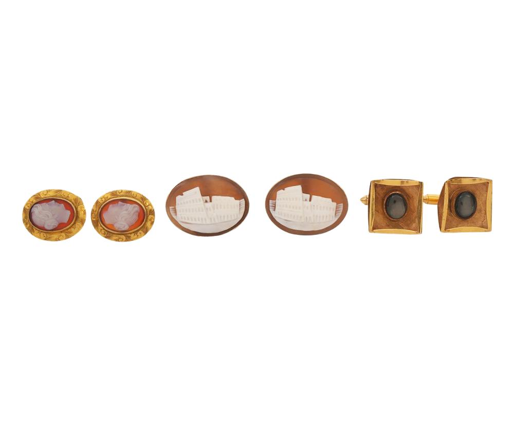2 PR CAMEO CUFFLINKS & PR. BROWN