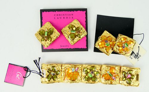 2 PR CHRISTIAN LACROIX EARRINGS &