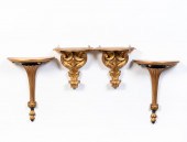 2 PR, ITALIAN GILT & CARVED HA