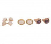 2 PR. MOONSTONE CUFFLINKS & PR