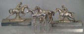2 pr plated silver figural hor