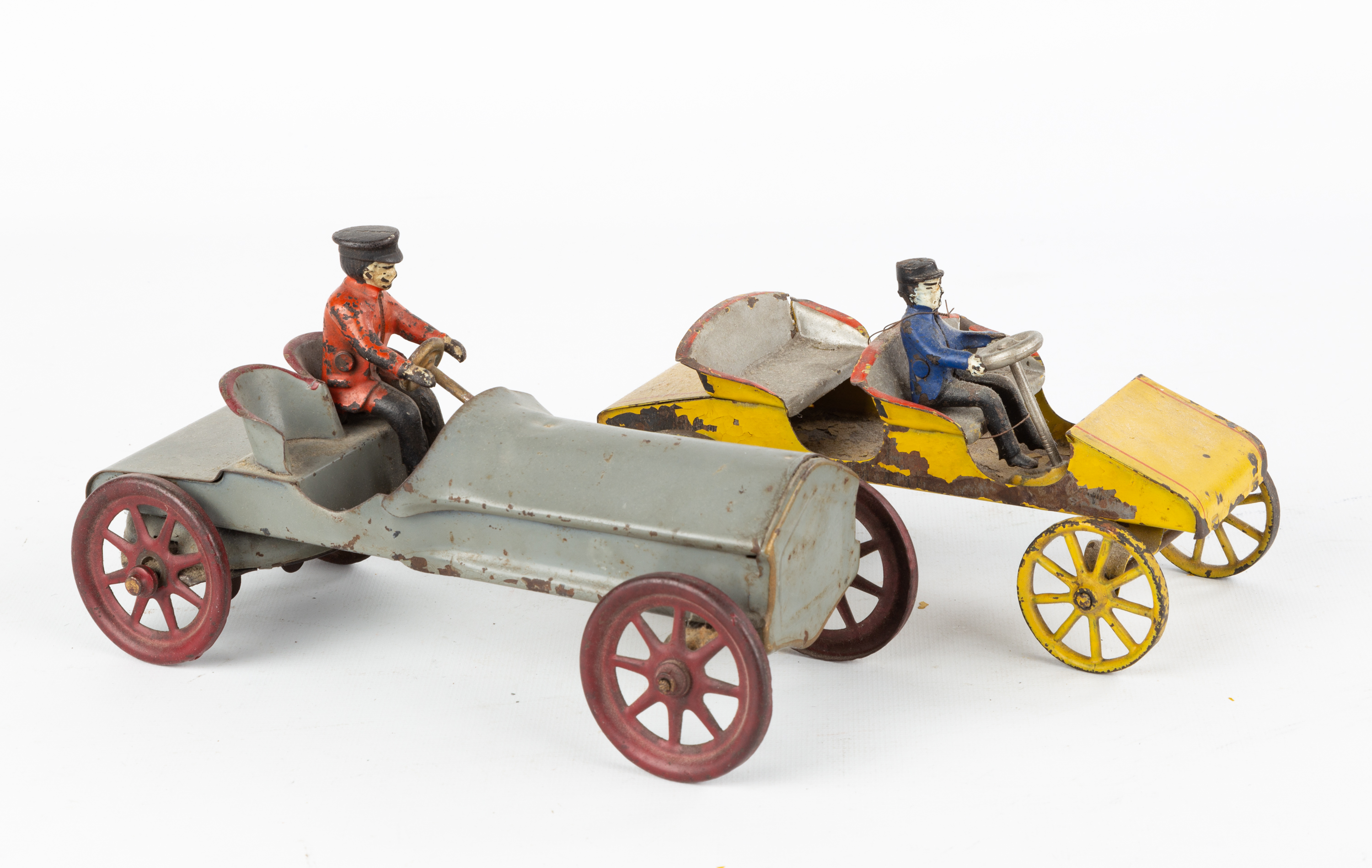 (2) PRESS STEEL FRICTION RACERS