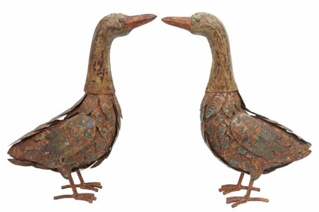 (2) PRIMITIVE SHEET METAL DUCK