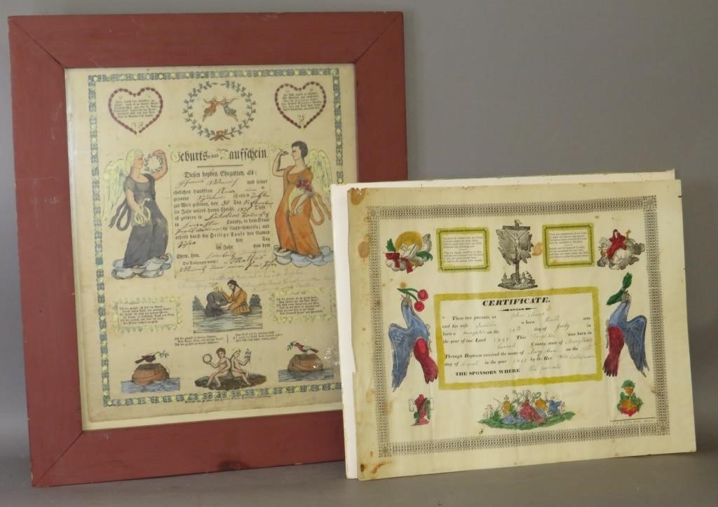 2 PRINTED BIRTH & BAPTISM RECORDS