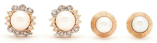 2 PRS. LADIES GOLD & PEARL
