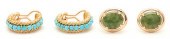 2 PRS. LADIES' GOLD EARRINGS W