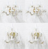 2 PRS. OF 5 LIGHT CRYSTAL WALL