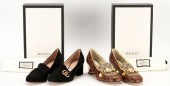 2 PRS OF GUCCI LOAFER STYLE GG