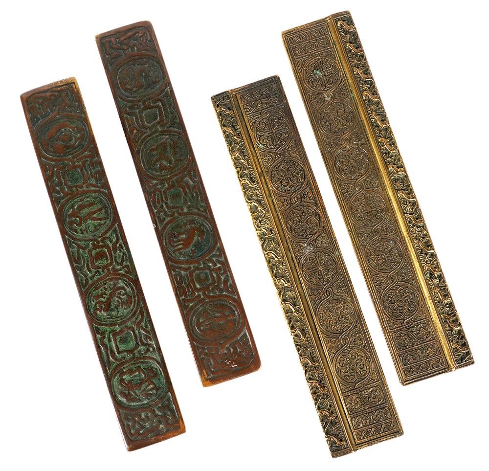 2 PRS. TIFFANY BRONZE BLOTTER