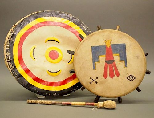 2 PUEBLO DRUMSTwo mid 20th