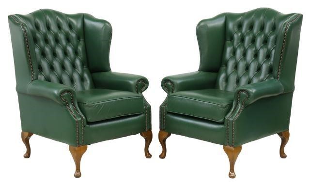 (2) QUEEN ANNE STYLE GREEN