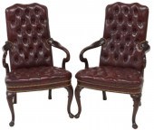 (2) QUEEN ANNE STYLE OXBLOOD L