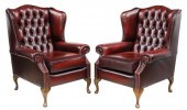 (2) QUEEN ANNE STYLE OXBLOOD W