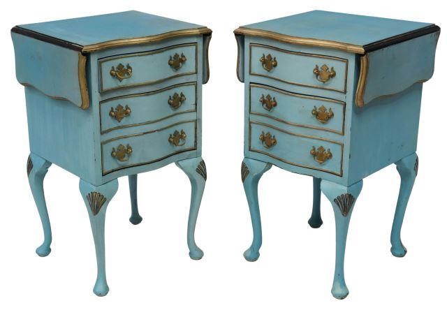 (2) QUEEN ANNE STYLE PAINTED