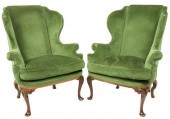 2) QUEEN ANNE STYLE UPHOLSTERE