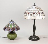 2 QUOIZEL LEADED GLASS LAMPS2