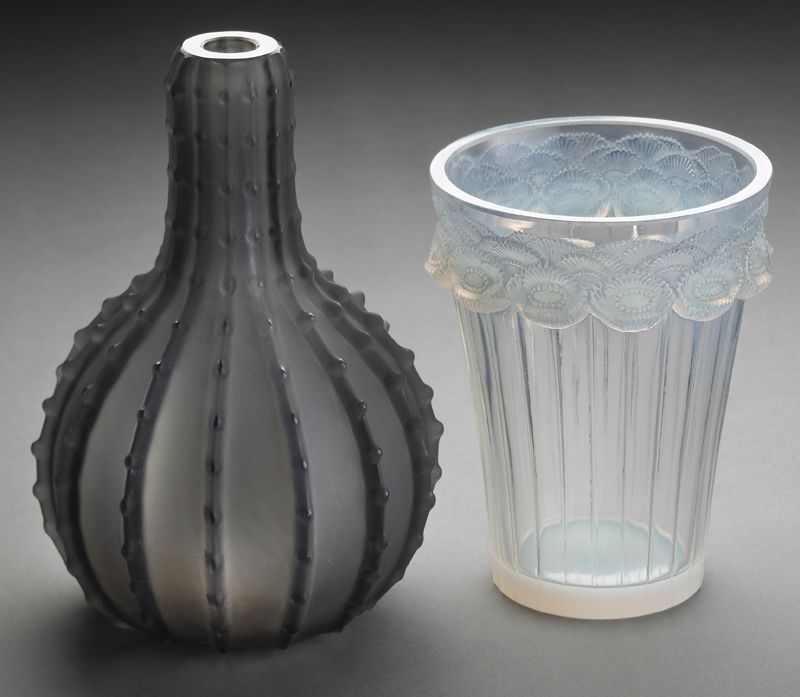 (2) R. Lalique glass vases