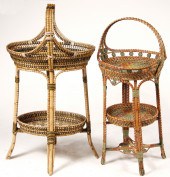 (2) RATTAN SEWING STANDS - 192