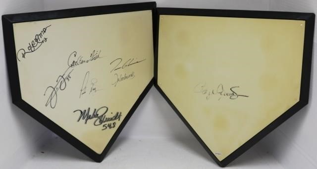 2 RAWLINGS AUTOGRAPHED HOME PLATES.