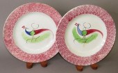 2 RED SPATTER BORDER PEAFOWL P