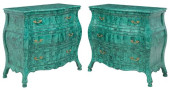 (2) REGENCE STYLE FAUX MALACHI