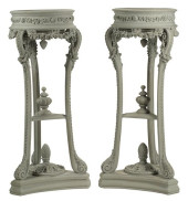 (2) REGENCE STYLE GRAY-PAINTED