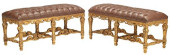 (2) REGENCE STYLE LEATHER-UPHO