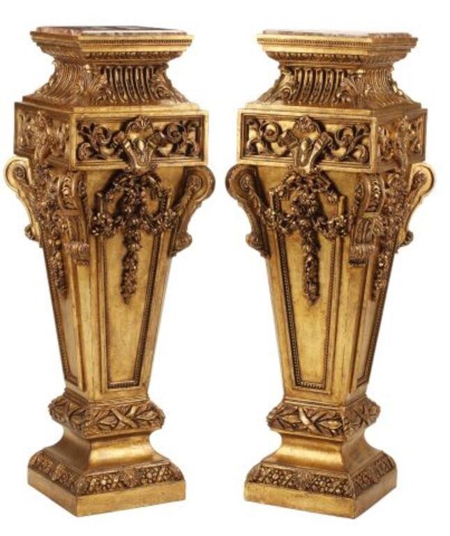 (2) REGENCE STYLE MARBLE-TOP