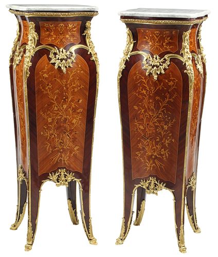 (2) REGENCE STYLE MARBLE-TOP