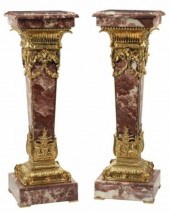 (2) REGENCE STYLE ORMOLU & MAR