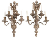 (2) REGENCE STYLE SILVERED BRO
