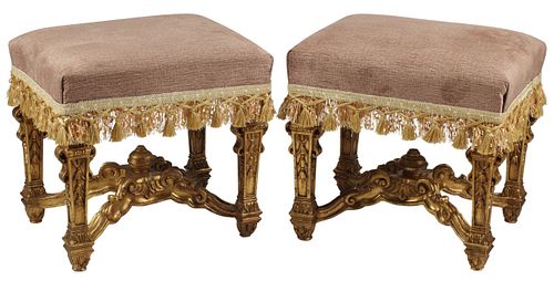 (2) REGENCE STYLE UPHOLSTERED