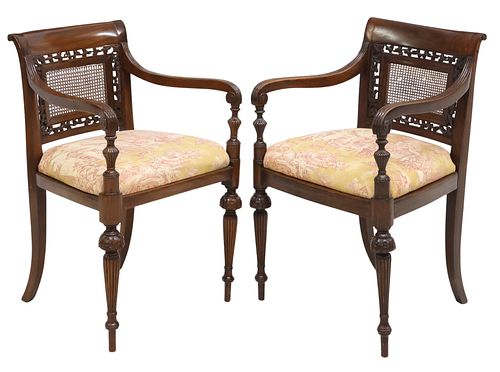 (2) REGENCY PERIOD MAHOGANY CANE