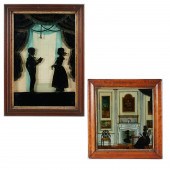 (2) REGENCY REVERSE PAINTED SI
