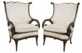 (2) REGENCY STYLE UPHOLSTERED