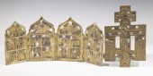 (2) RELIGIOUS BRASS ICONS, 19T