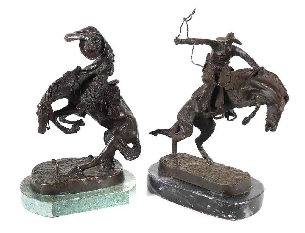 (2) REMINGTON BRONZE RATTLESNAKE