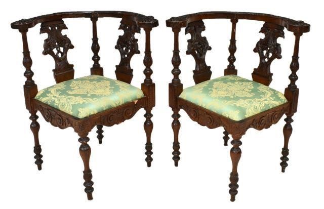 (2) RENAISSANCE REVIVAL CARVED