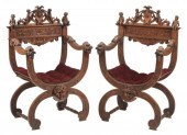 (2) RENAISSANCE REVIVAL CARVED