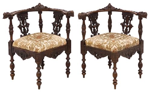 (2) RENAISSANCE REVIVAL CARVED
