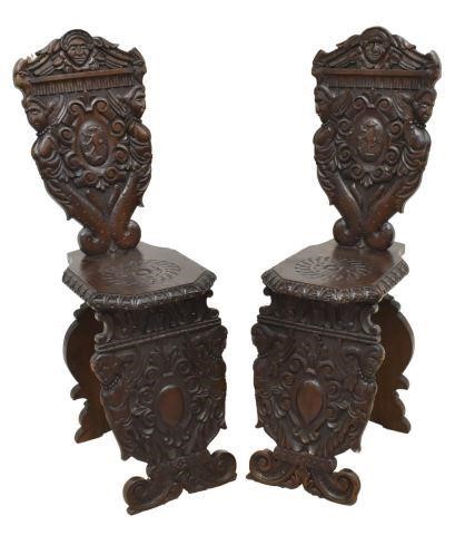 (2) RENAISSANCE REVIVAL CARVED WOOD